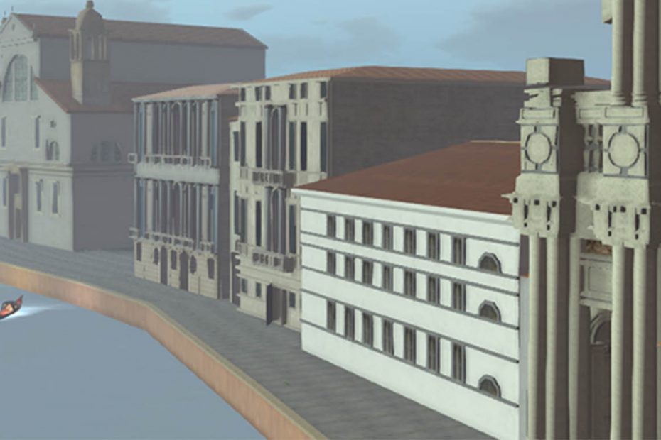 A screen capture from Venice Virtual World, built in Second Life.
